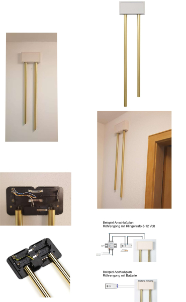 Röhren Gong Doppelklang Türgong Türklingel 8V - 12V Batterie o. Trafo Bittorf